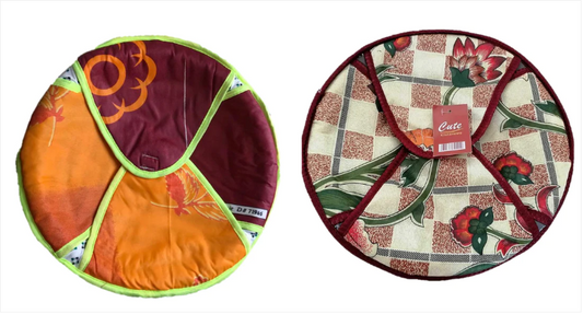 Printed Cotton Roti Chaba Naan Bread Basket Round 30 cm Assorted Designs