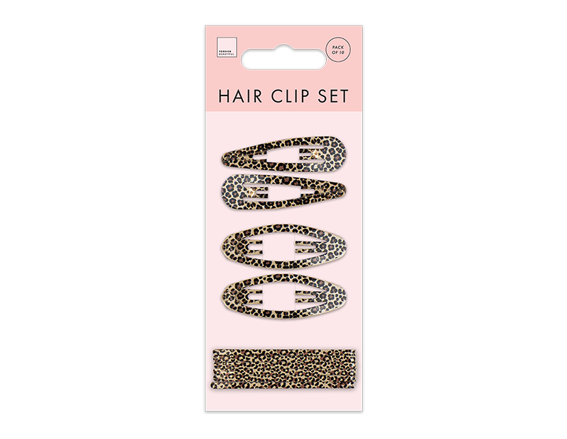 Printed Hair Clip Set 10pk