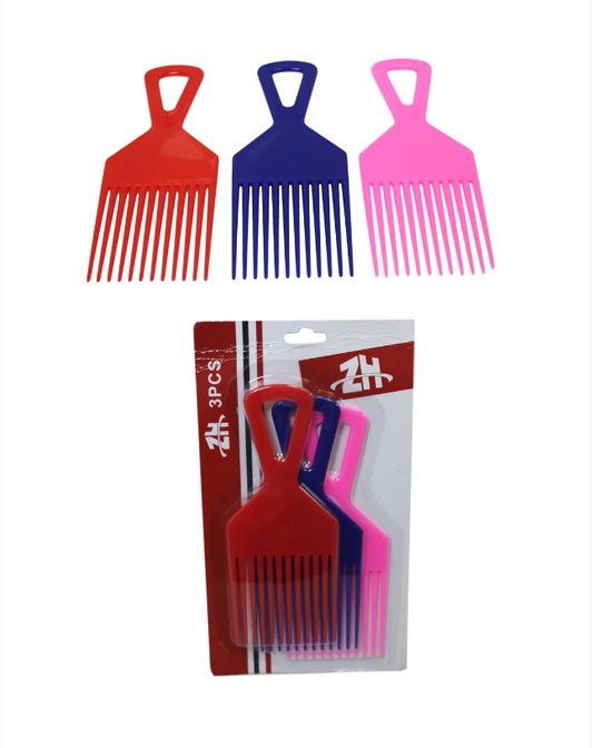 Professional 3 Piece AFRO Styling Hair Comb Long Teeth Untangling Comb 18 x 7cm