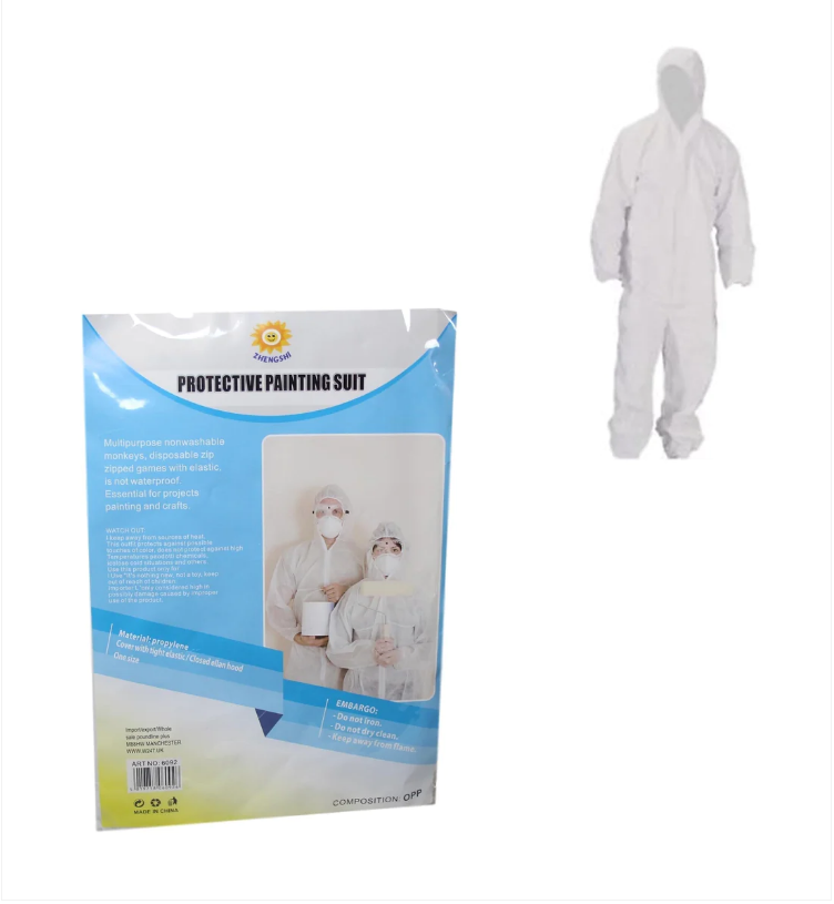 Protective Painting Suit White Indoor Outdoor Disposable Painting Onesie One Size