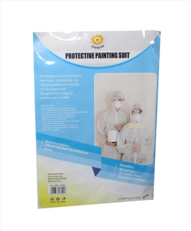 Protective Painting Suit White Indoor Outdoor Disposable Painting Onesie One Size