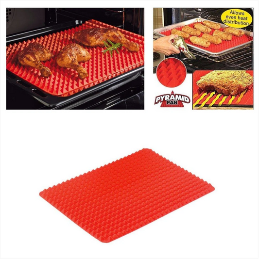 Pyramid Pan Non Stick Fat Reducing Silicone Cooking Mat Oven Baking Tray Sheets