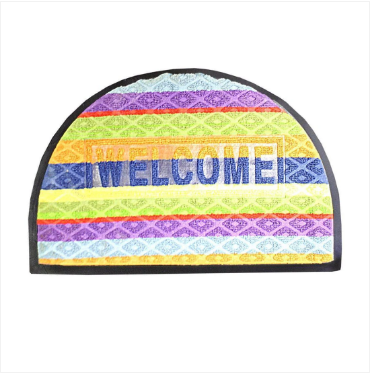 Quality Half Moon Rubber/PVC Door Entry Mats 59cm x 38.5cm Outdoors