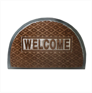 Quality Half Moon Rubber/PVC Door Entry Mats 59cm x 38.5cm Outdoors