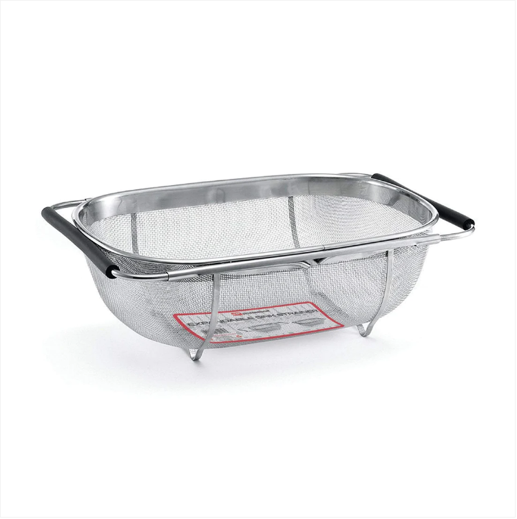 Quality Kitchen Sink Strainer Extendable Handle Easy Hold Safety Handle Rectangular Strainer 34 x 24 x 10cm