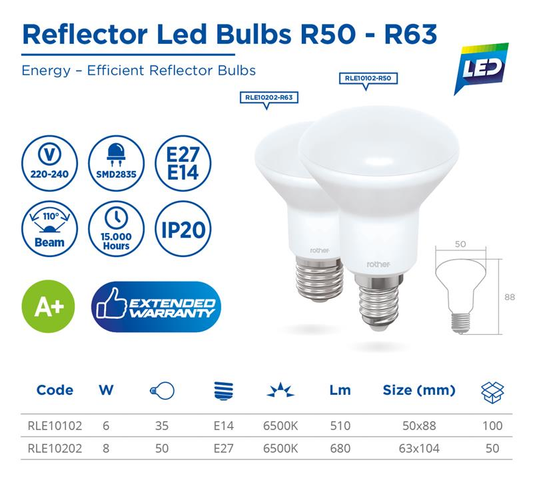 R50 REFLECTOR LED BULB, 6W,100-240V