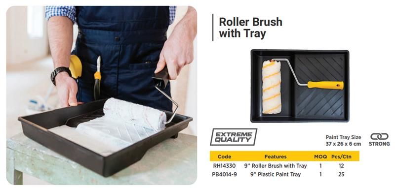 ROLLER BRUSH 9" EXTERIOR WITH TRAY (12)