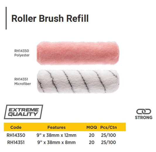 ROLLER BRUSH REFILL 9" 38MM*8MM