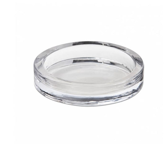 ROUND GLASS CANDLE HOLDER PLATE