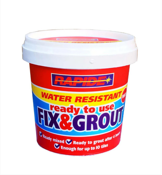 Rapide Water Resistant Ready To Use Fix and Grout Ready Mixed 500g Tub