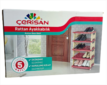 Rattan Eco Shoe Rack Home Storage