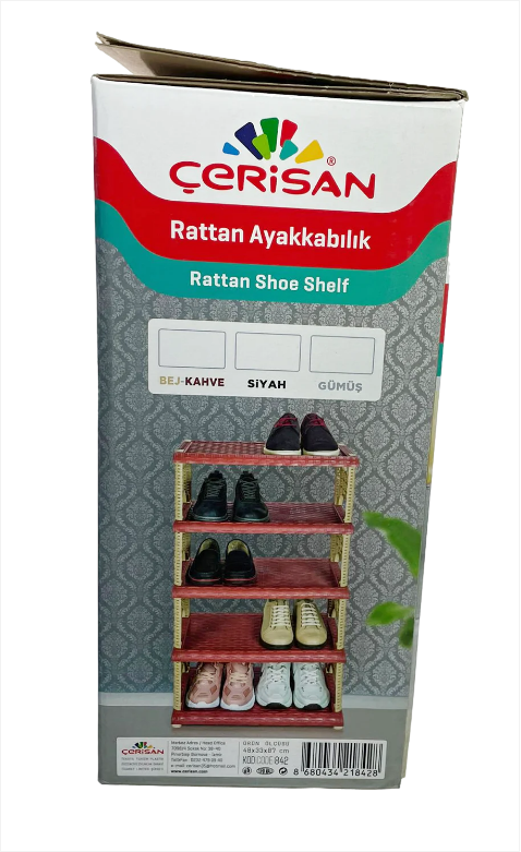 Rattan Eco Shoe Rack Home Storage