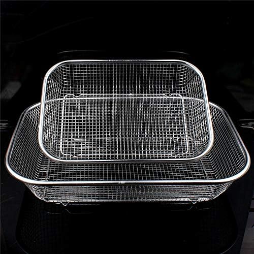 Rectangle Metal Kitchen Strainer Tray Basket 30 x 22 x 5.5 cm