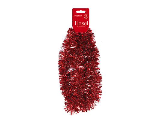 Red Christmas Tinsel 2m