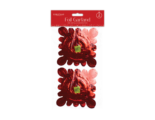 Red Foil Garland - 2 Pack