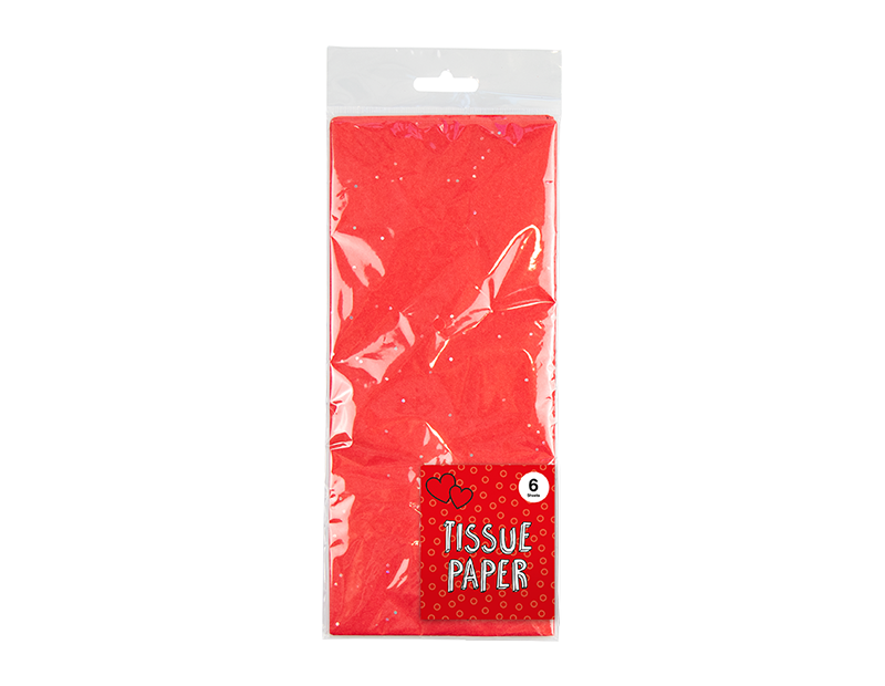 Red Glitter Tissue Paper 6 Sheet