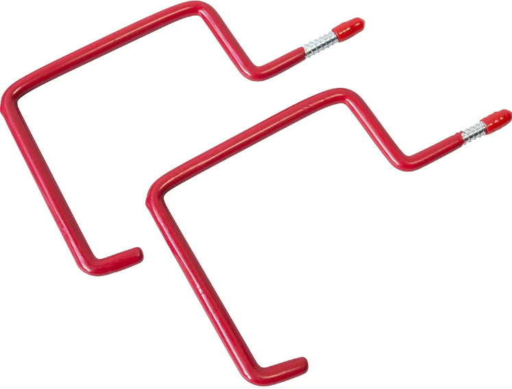 Red Utility Hooks Plastic Coated 18.5cm 2pc