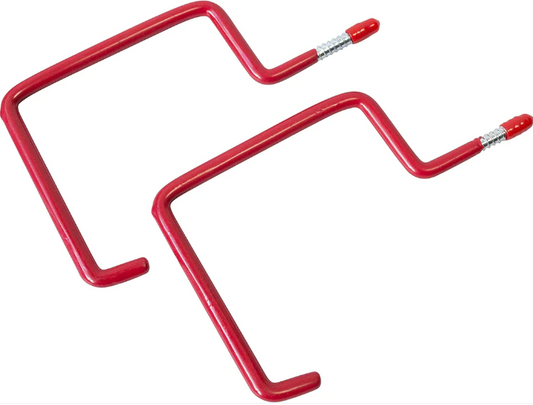 Red Utility Hooks Plastic Coated 18.5cm 2pc