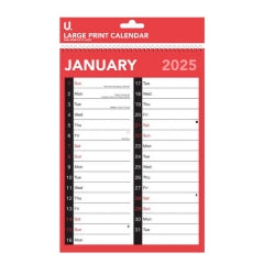 Red & Black A4 Easy View Calendar