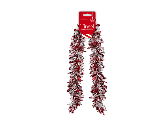 Red & White Tinsel 2m