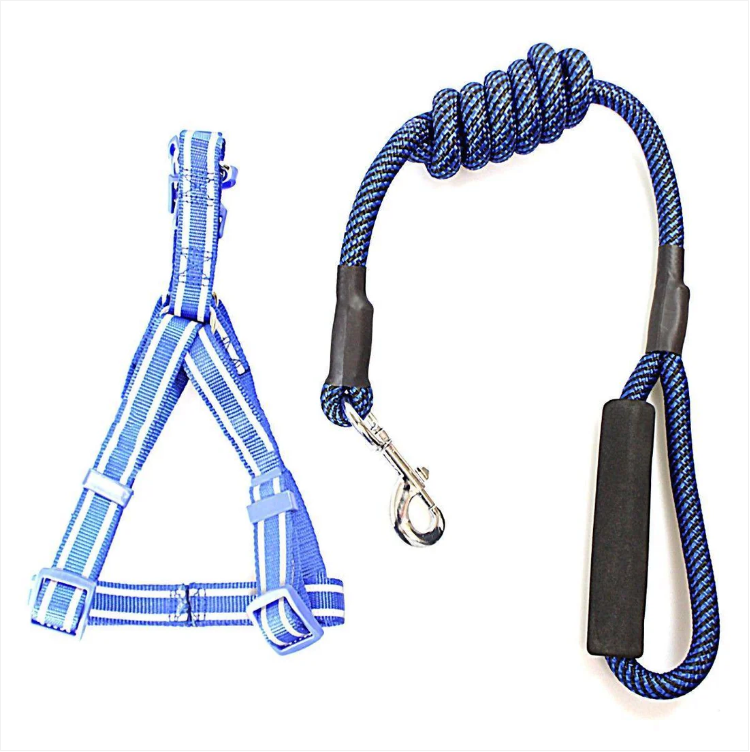 Reflective Nylon Puppy Dog Pet Harness and Lead Leash