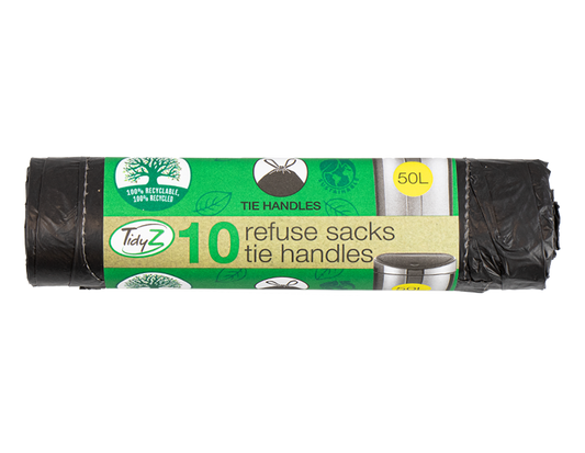 Refuse Sacks Tie Handles 50L 10pk