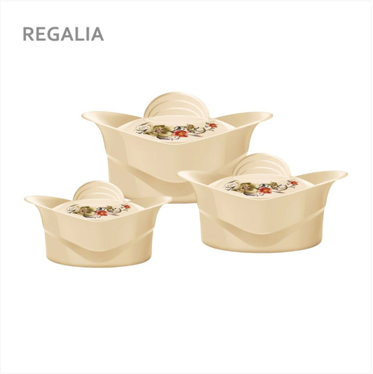 Regalia Insulated Casserole Set 3pc Beige 1000-1500-2500ml