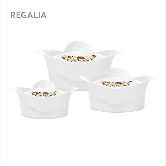 Regalia Insulated Casserole Set 3pc White 5000-8000-10000ml