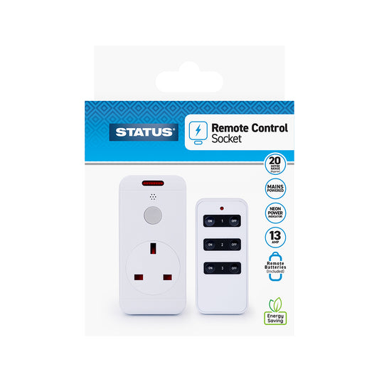 Remote Control Socket - White - 1 pk - in Glossy Retail Box