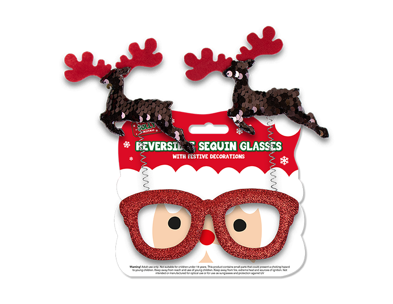 Reversible Sequin Christmas Glasses