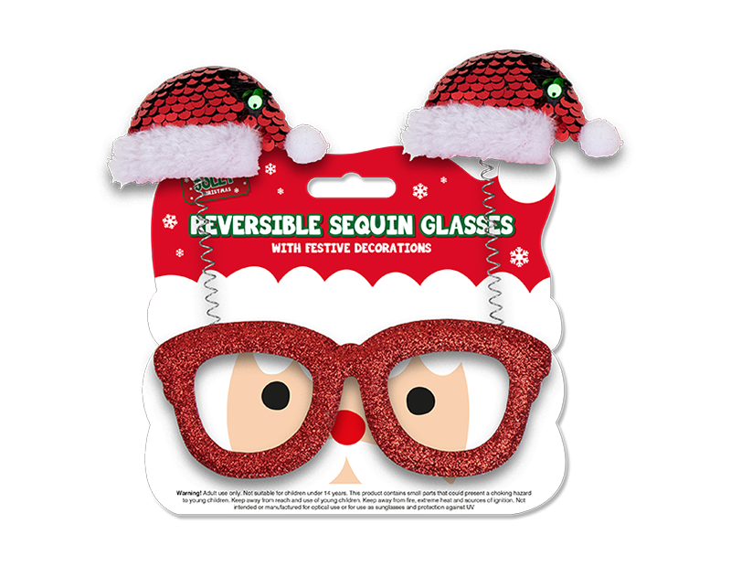 Reversible Sequin Christmas Glasses