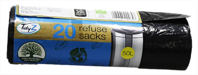 Roll Of 20 Refuse Sacks 50 Litre