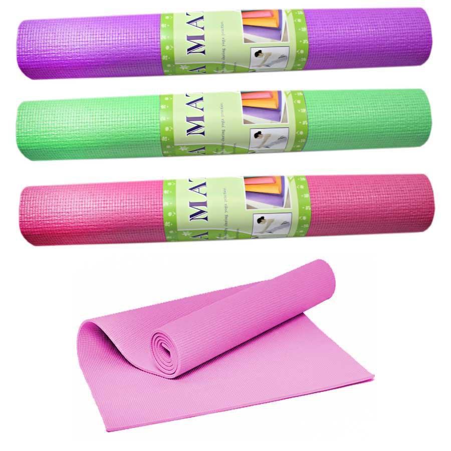 Roll Up Non Slip Yoga Mat 61 x 17 3cm Assorted Colours