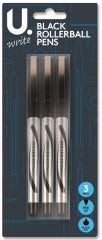 Rollerball Pen Set, 3pk Black