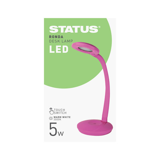 Ronda - 5w - Pink - Desk Lamp - Integrated LED - 1 pk - in Glossy Retail Box
