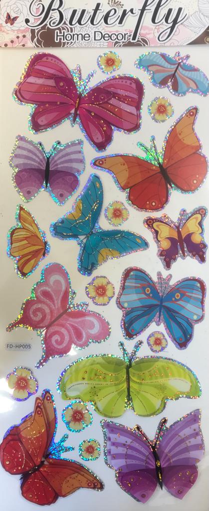 Room Decor 3D Effect Wall Stickers 50 x 24 cm Butterfly Designs Assorted Designs