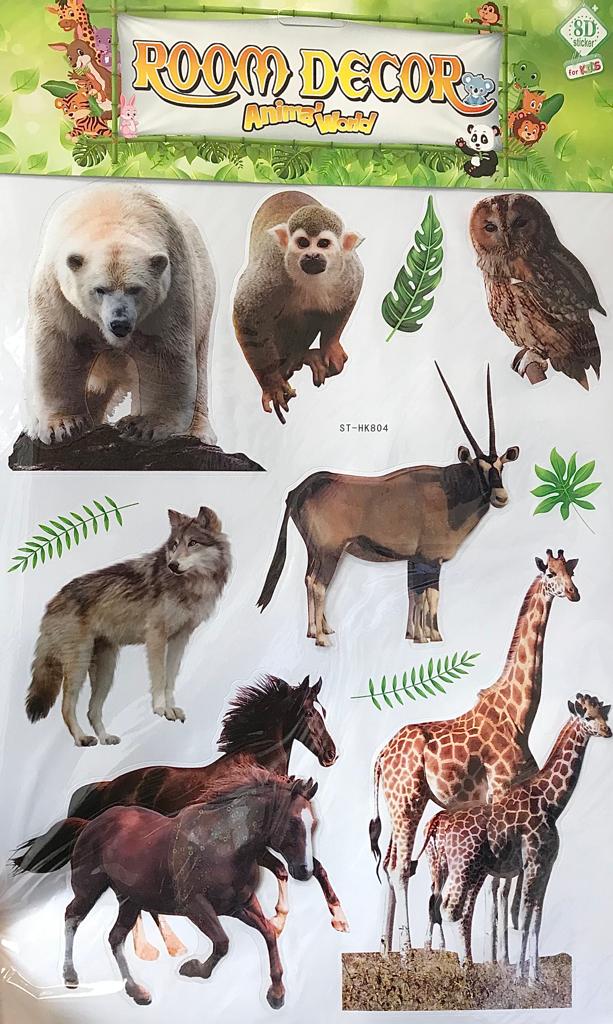 Room Décor Large Wall Stickers Animals Dinosaurs Design Assorted