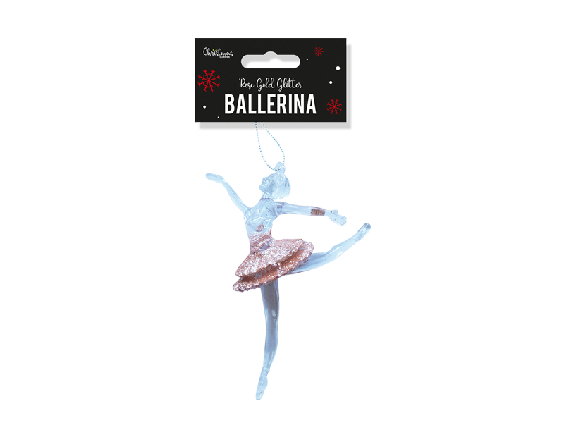 Rose Gold Acrylic Ballerina Decoration