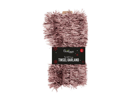 Rose Gold Tinsel Garland 5m