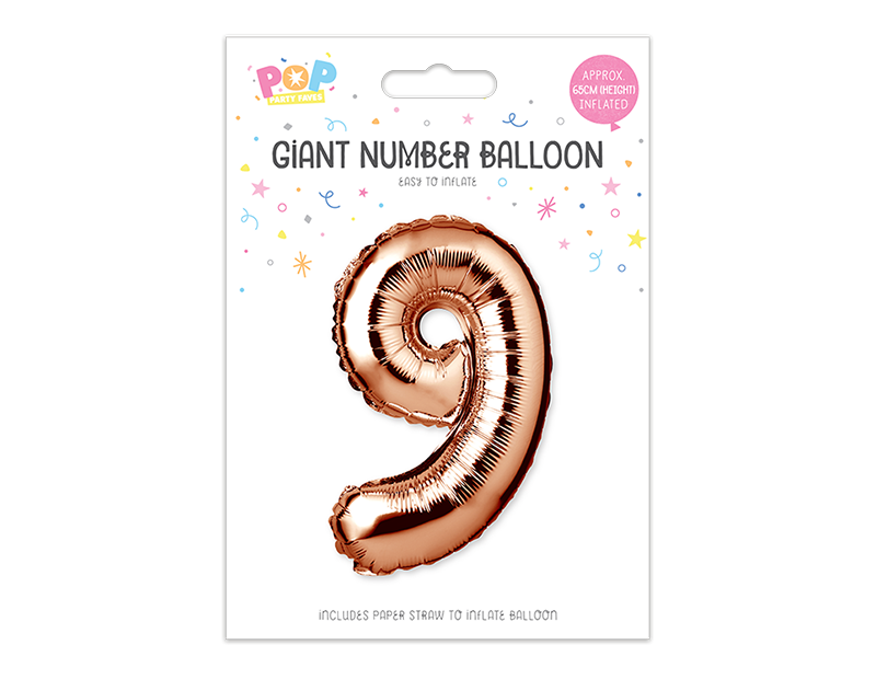 Rose Gold Foil Number Balloon 65cm