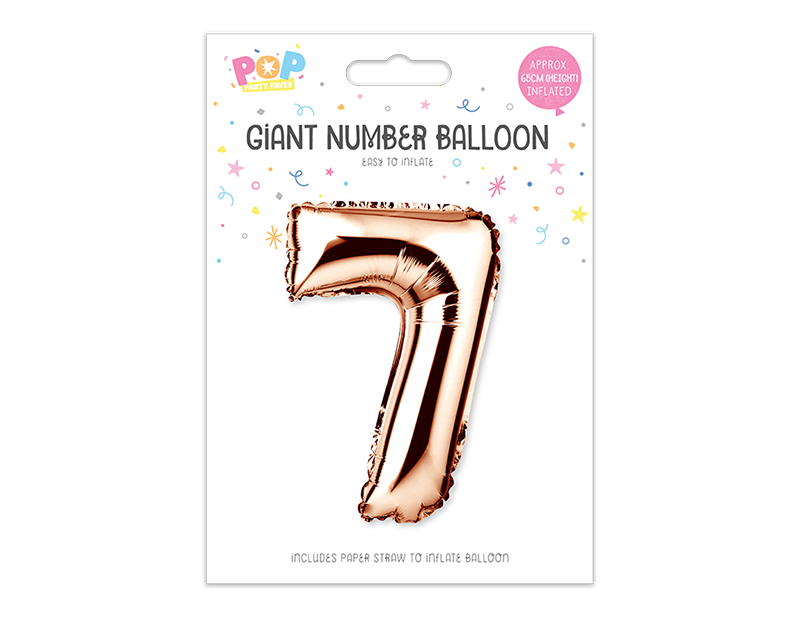 Rose Gold Foil Number Balloon 65cm