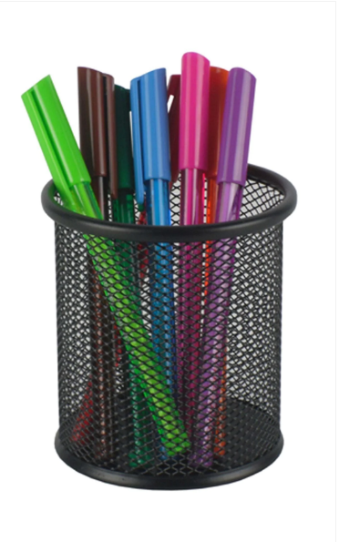 Round Metal Mesh Pencil Holder Assorted Colours