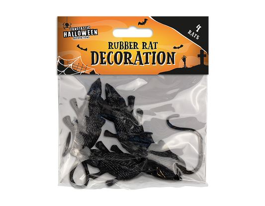 Rubber Rat Decorations 4pk