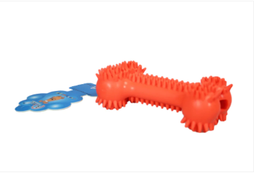 Rubber Spikey Dog Bone Fetching Teething Dog Bone Toy 13 cm Assorted Colours