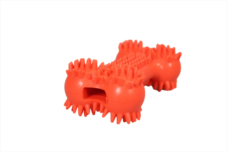 Rubber Spikey Dog Bone Fetching Teething Dog Bone Toy 13 cm Assorted Colours