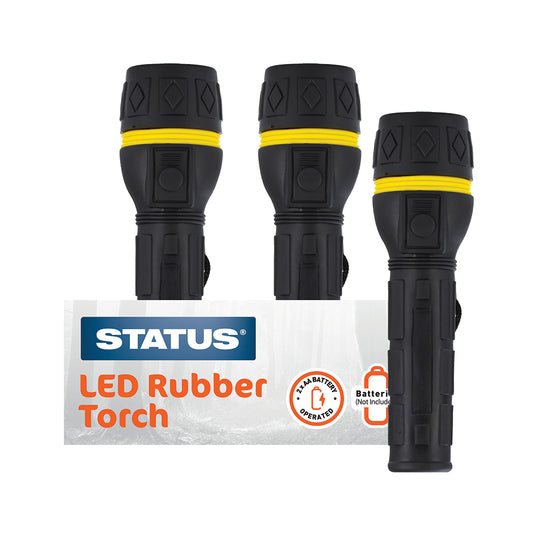 Rubber Torch - 2 x AA batteries (not included) - Black - "bulk" - in CDU