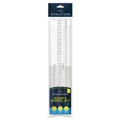 Ruler & Stencil Set, 3pc