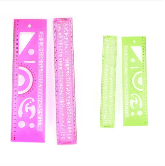 Ruler and Alphabet Set In Pink and Green 2 Pack