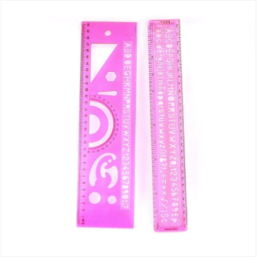 Ruler and Alphabet Set In Pink and Green 2 Pack