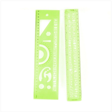 Ruler and Alphabet Set In Pink and Green 2 Pack